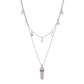 Fashion Retro Resin Hexagon Pillar Pendant Necklace Round Iron Plate Clavicle Chain Necklace Accessories