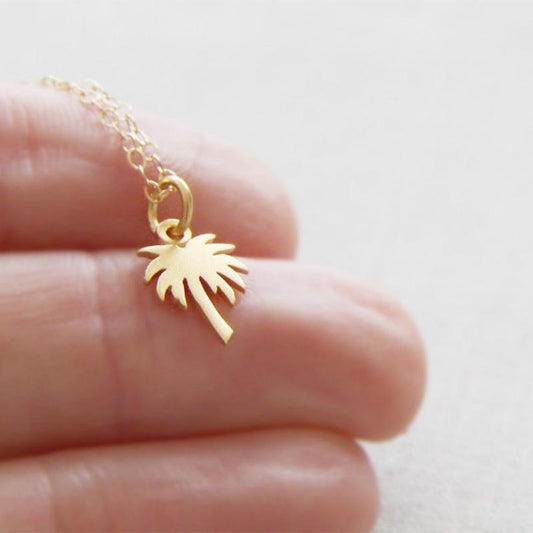 Jewelry Fashion Simple Metal Palm Tree Necklace Personality Charm Geometric Island Coconut Tree Necklace