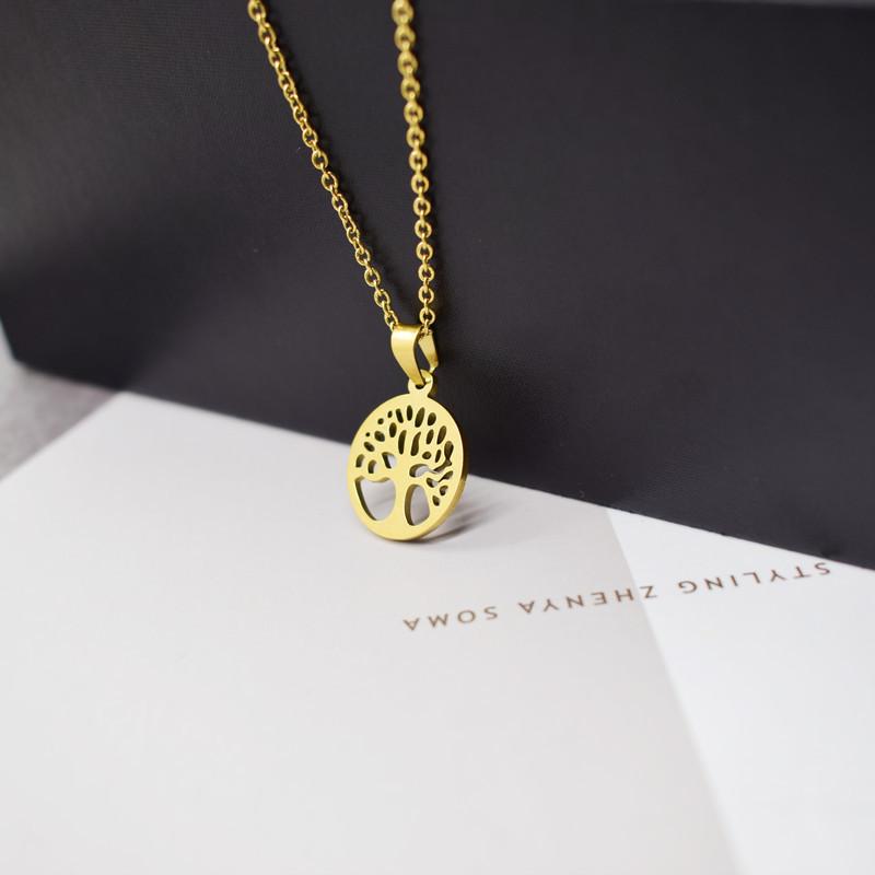 Personalized titanium steel tree of life necklace for women