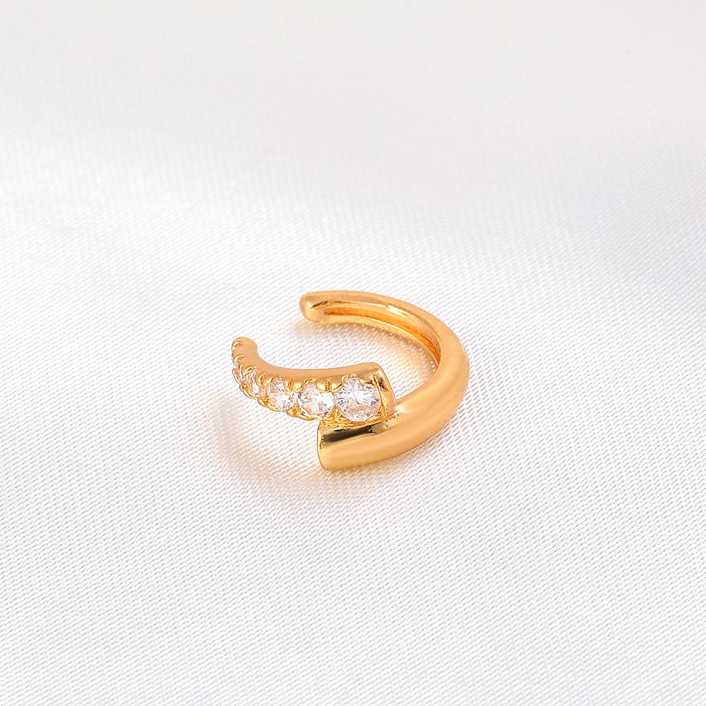 ins niche design French style hole-free ear clip fashion retro personality temperament zircon C-shaped ear bone clip