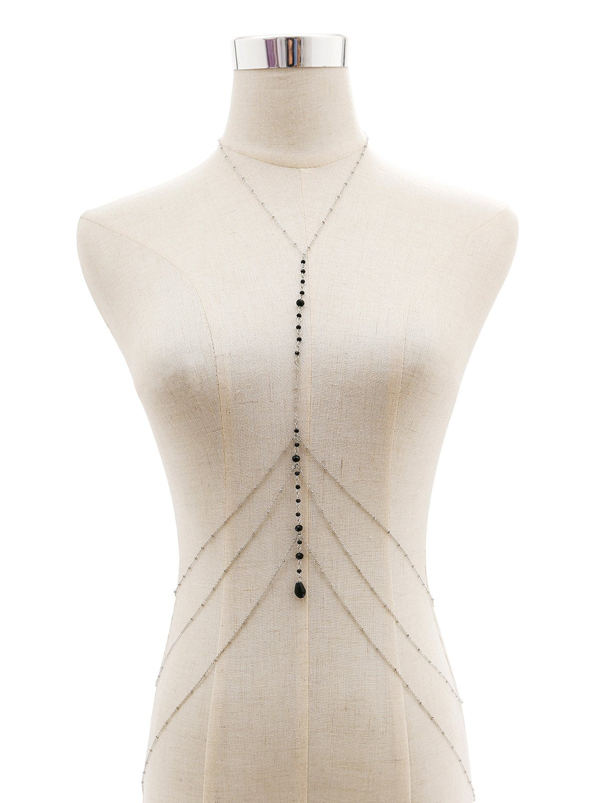 Jewelry personality simple tassel body chain feminine multi-layer handmade crystal necklace clothing chain