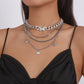 N1448 Punk hip-hop mix-and-match necklace exaggerated multi-layered necklace with butterfly micro-inlaid heavy industry necklace