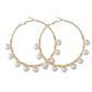 Big circle earrings creative retro minimalist exaggerated personality winding faux pearl earrings