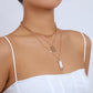 1442 Minority Stacked Retro Square Brand Rose Necklace Exaggerated Geometric Chain Acrylic Diamond Necklace