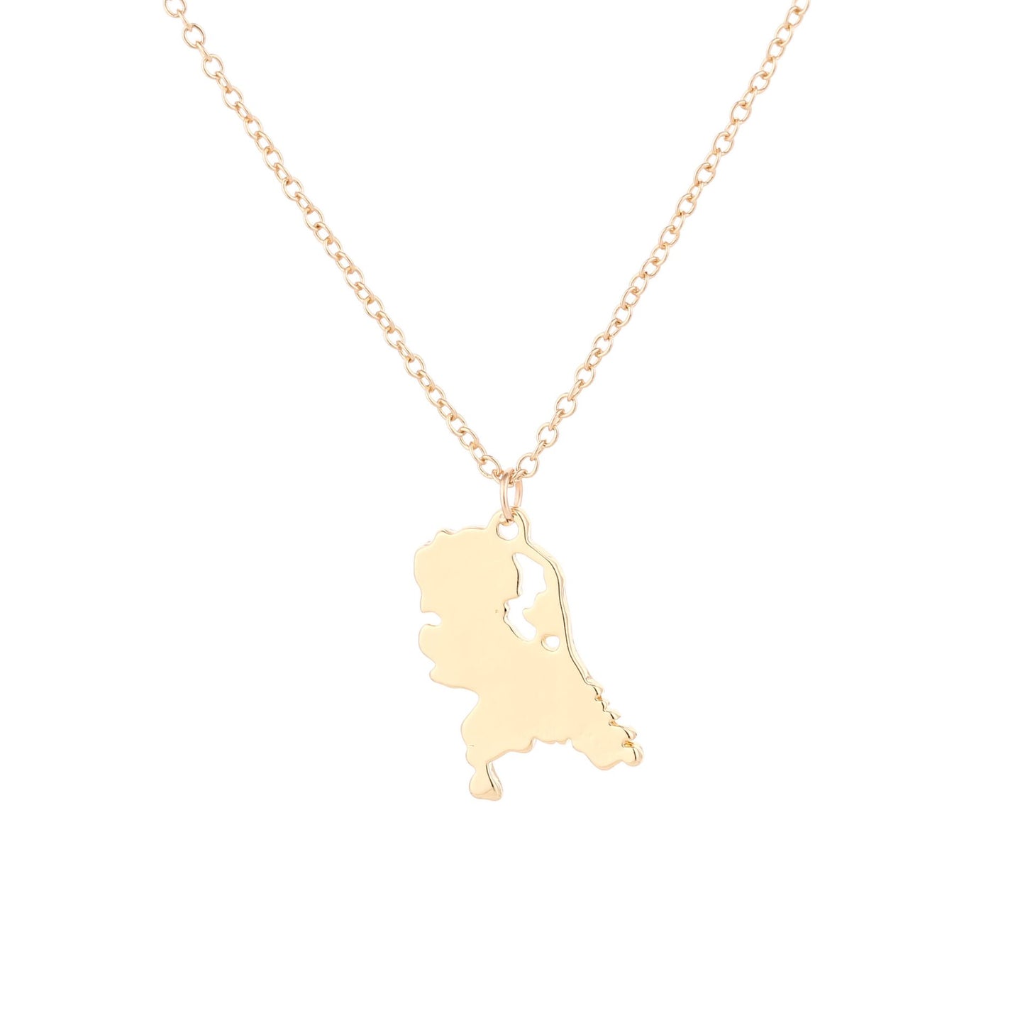 Trend Jewelry Holland Map Necklace Pendant Electroplated Gold Silver Simple Necklace