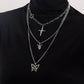 Jewelry Trend Multilayer Hollow Butterfly Rose Cross Sweater Necklace Female Necklace