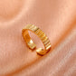 ins simple wide and narrow gear ring niche design geometric metal opening index finger ring couple ring