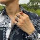 Jewelry Punk Hip-Hop Metal Skull Men's Ring Vintage Diamond Butterfly Ring Hand Jewelry
