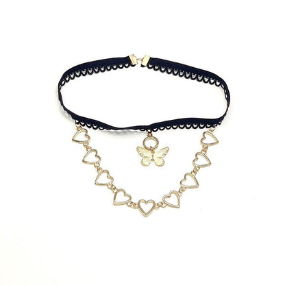 Jewelry Butterfly Pendant Hollow Love Leg Chain Female Lace Elastic Sexy Thigh Ring Body Chain