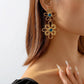 E1998 Medieval Elegant Court Earrings Vintage Retro Niche Hollow Flower Earrings Female