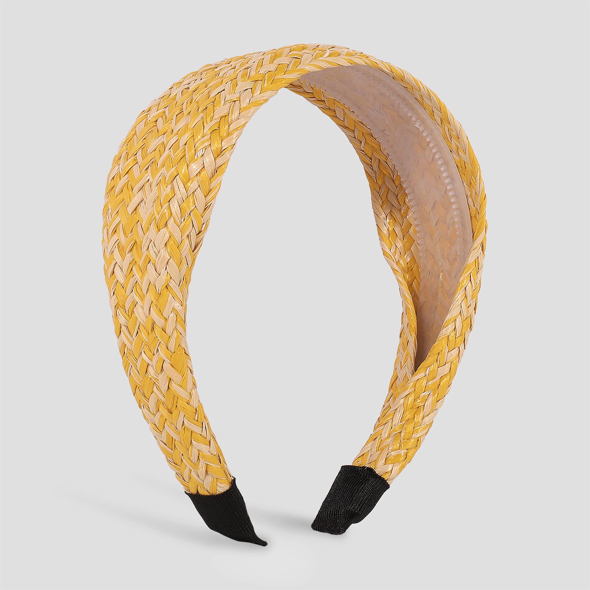 F499 pastoral raffia headband leisure vacation geometric fashion headband contrast color fresh hair accessories