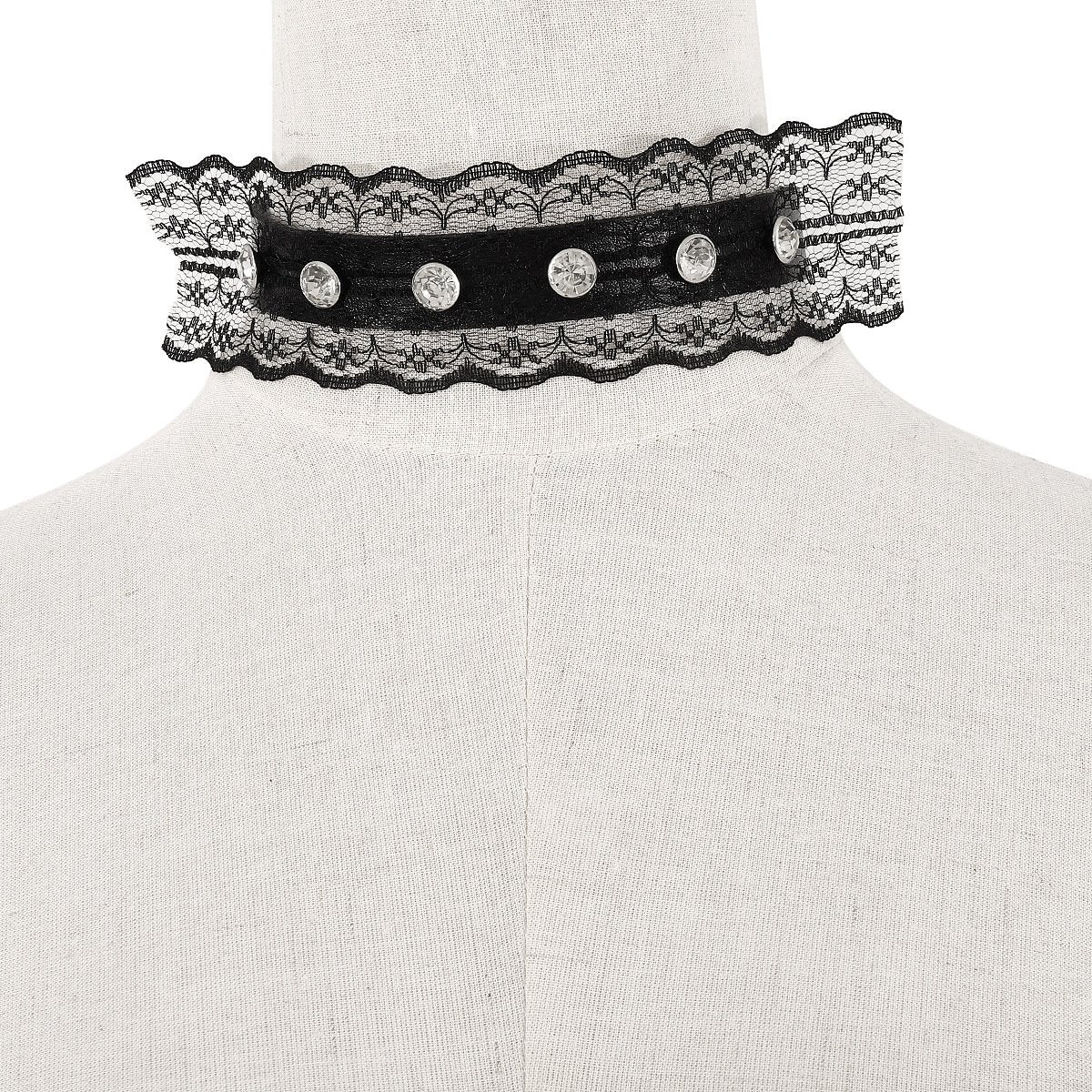 N1835 personality lace leather sexy choker collar gothic creative retro necklace