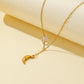 Fashion Titanium Steel Gold-plated Moon Pendant Temperament Simple Forest Moonstone Versatile Clavicle Necklace for Women