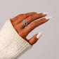 Simple, small and exquisite stainless steel creative design opening dripping oil 8 characters infinitely adjustable ring