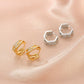 Metal polygonal earrings simple cold micro-inlaid zircon earrings net red high-end geometric earrings jewelry