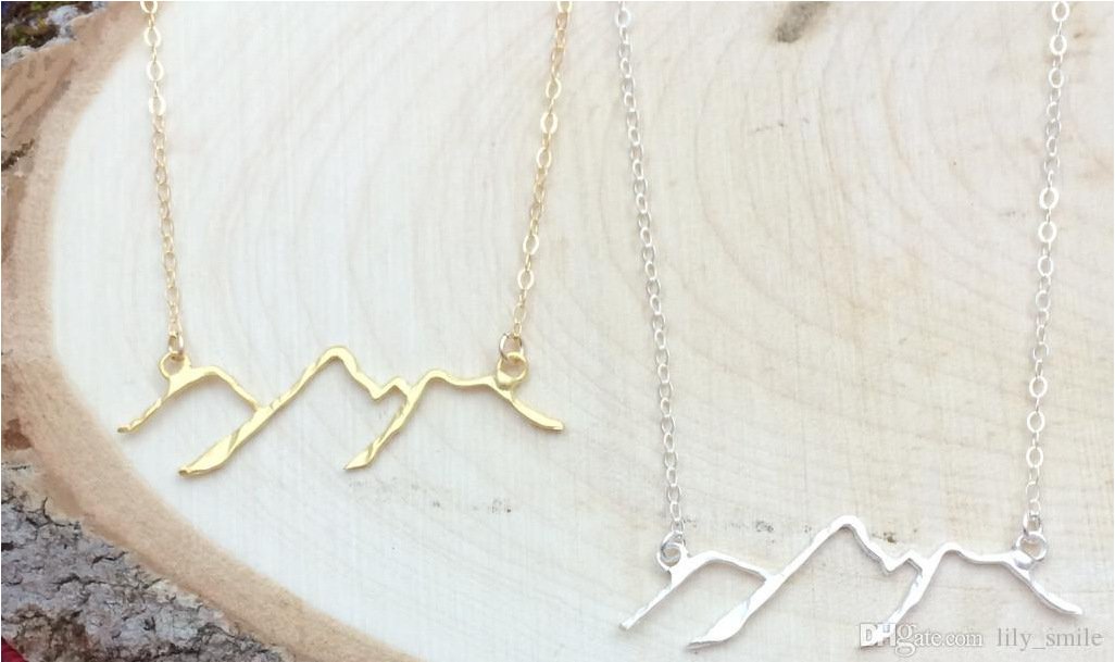 Explosive style hollow mountain peak pendant fashion all-match water ripple mountain chain necklace female clavicle chain