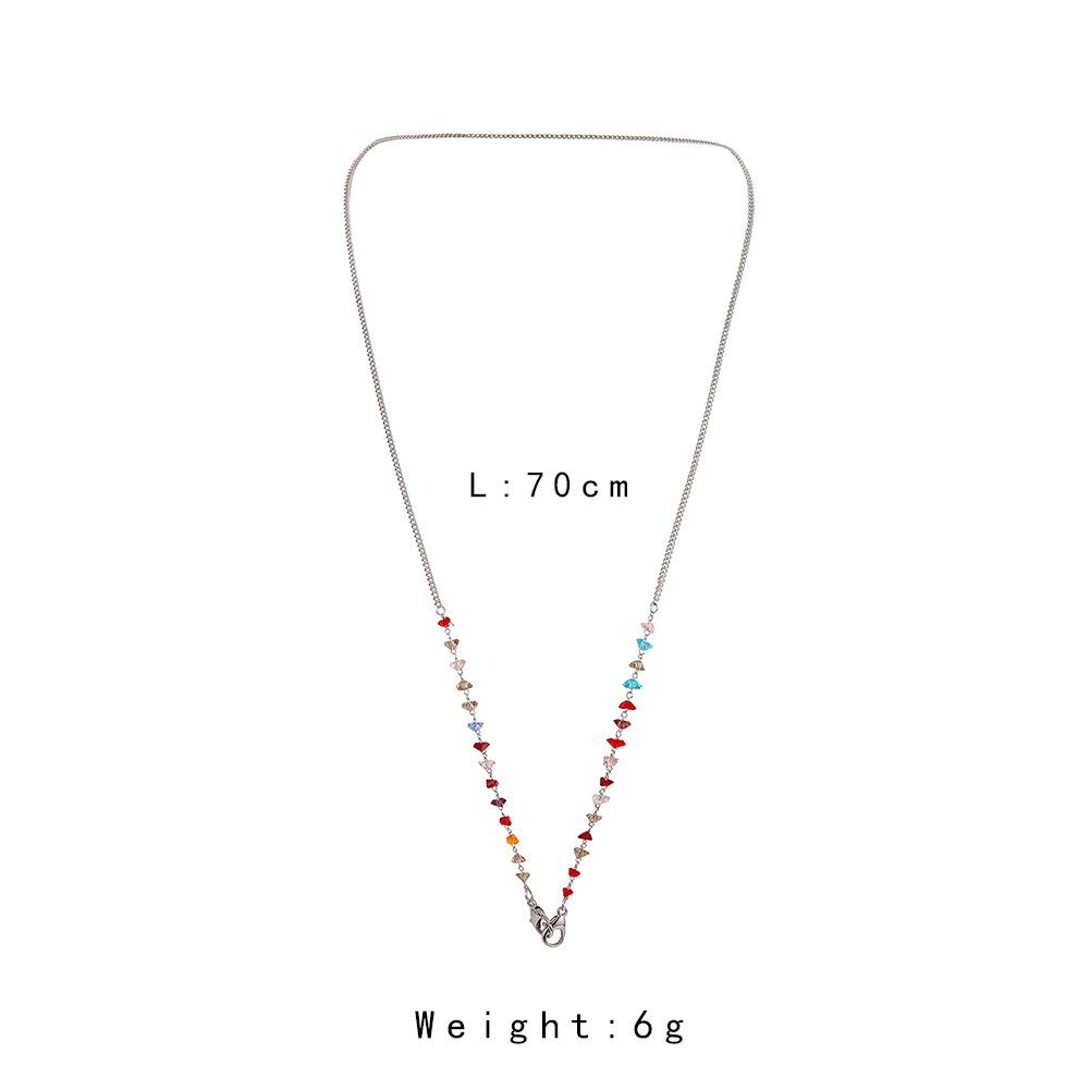 Mask Lanyard Necklace Fashion Color Triangular Glass Zircon Anti-lost Hanging Chain Glasses Chain