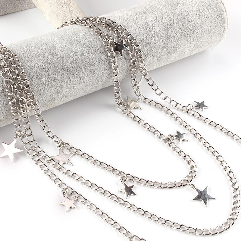 Jewelry fashion pop punk star multi-layer pendant waist chain ins hip-hop necklace