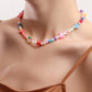 Jewelry fairy colorful soft pottery multi-element pearl necklace female Bohemian personality necklace