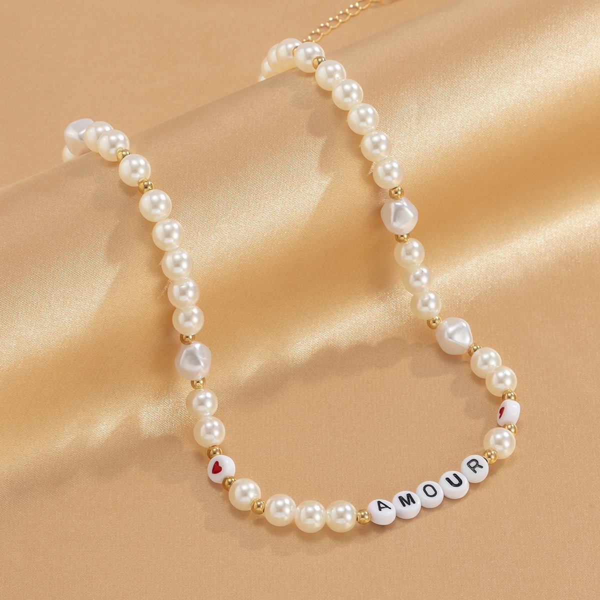 Jewelry Holiday Beaded Alphabet Necklace Women Bohemian Colorful Acrylic Single Layer Necklace