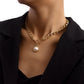 Jewelry simple Cuban thick chain OT buckle pearl pendant necklace female punk ins trend necklace