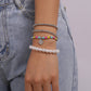 B1723 Bohemia Beaded Bracelet Imitation Pearl Claw Chain Fashion Bracelet Set Small Disc Geometric Jewelry