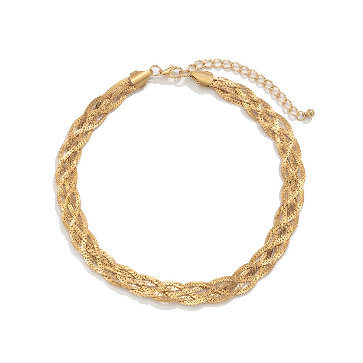 Jewelry Personality Trend Snake Bone Chain Woven Necklace Retro Versatile Geometric Metal Necklace Women