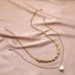 Double-layer short love pendant twist chain simple personality clavicle chain pearl necklace niche female