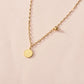 Fashionable stainless steel gold-plated pendant simple round plate LOVE letter pendant all-match small ball necklace