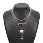 N9331 Retro Stacked Necklace Temperament Rose Alphabet Multilayer Necklace Personality Trend Alloy Necklace