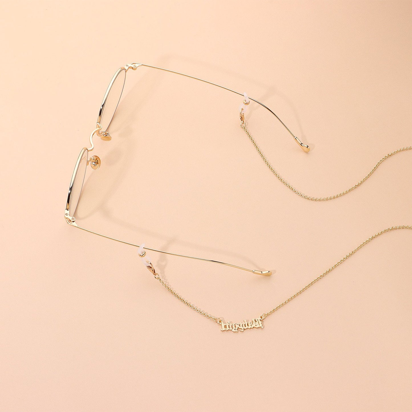 Jewelry English alphabet necklace glasses chain two-piece set versatile personality trend fashion accessories female