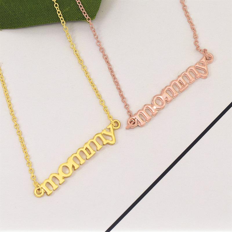 Mommy Necklace Mother Necklace Pendant Clavicle Chain English Alphabet Necklace