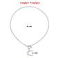 Ins cool handsome hard girl glossy alloy meniscus pendant necklace ring T-shaped buckle metal moon necklace female