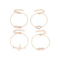 Creative Set Hand Decoration Simple Love Diamond EKG Four-piece Bracelet Ladies Fashion Jewelry
