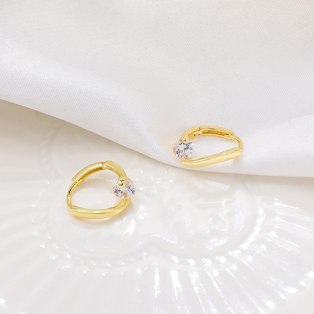 Simple temperament zircon earrings high-end sense net red all-match earrings niche design fashion geometric earrings women