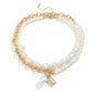 Jewelry niche heart-shaped portrait multi-variety necklace creative water drop imitation pearl weaving temperament necklace