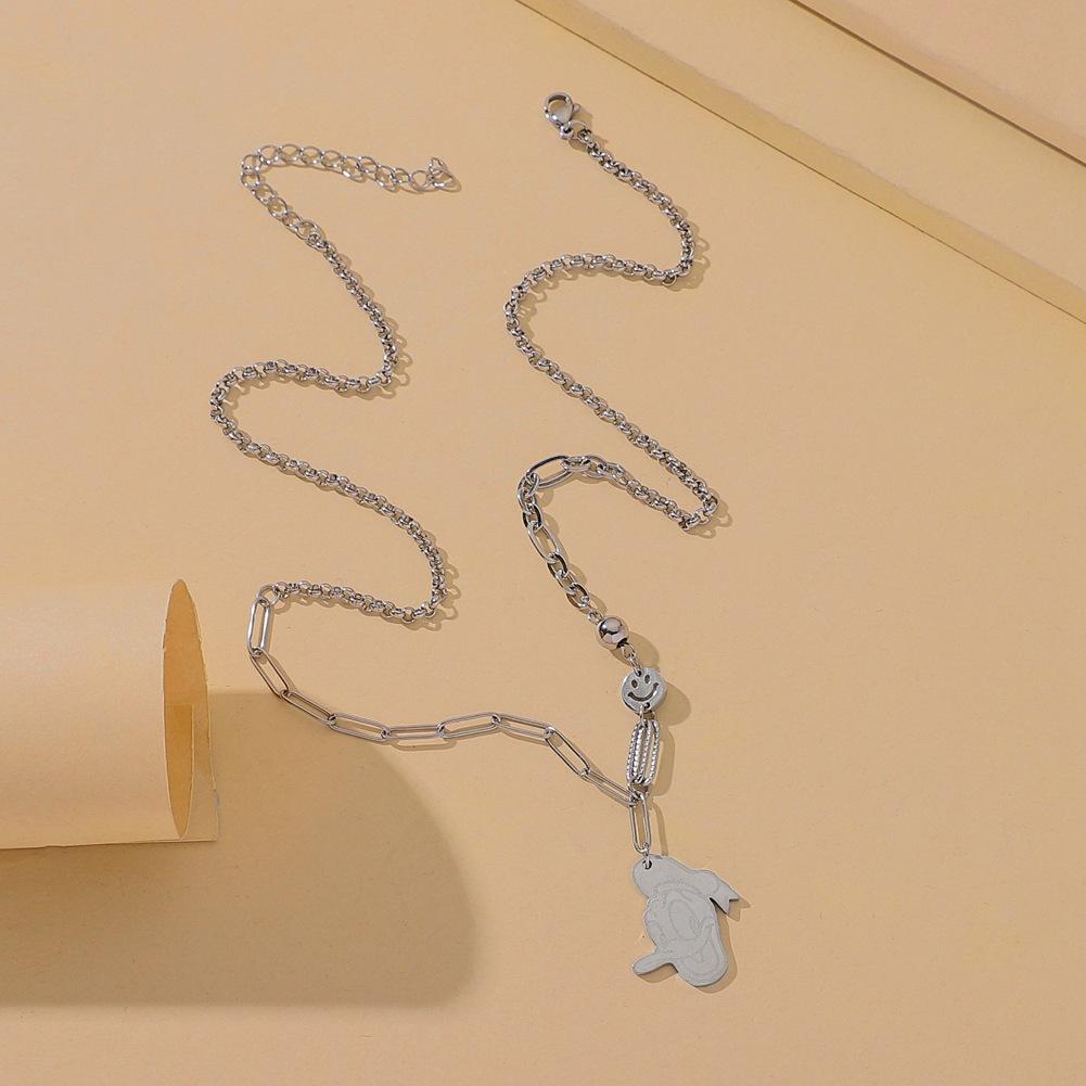 Ins Taobao Tmall Stainless Steel Donald Duck Necklace Cold Fashion Titanium Steel Item Jewelry