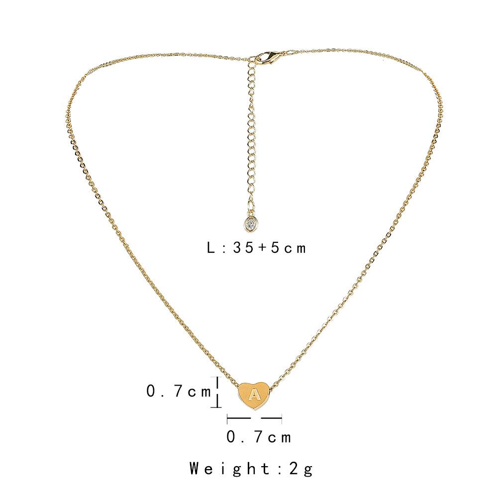 Fashion personality glossy love stainless steel pendant 26 English letters titanium steel necklace jewelry for men and women