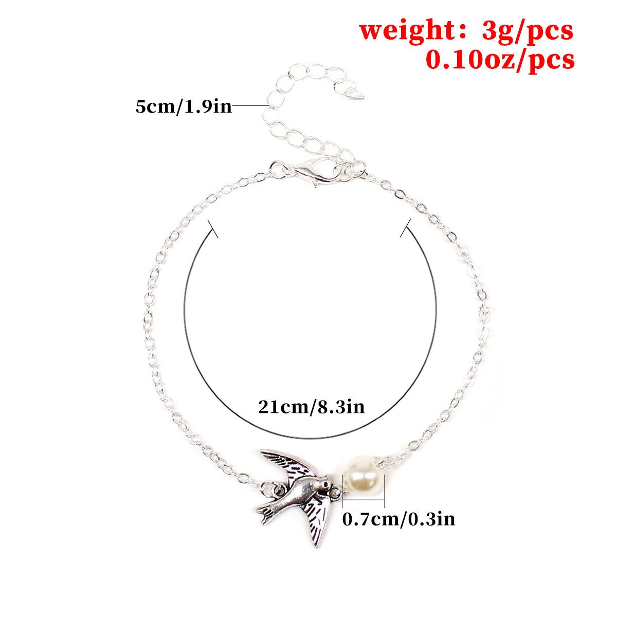 Fashion Jewelry Peace Dove Anklet Imitation Pearl Foot Ornament