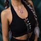 Ornaments Sweet Cool Star Striped Skull Necklace Female Simple Halloween Three-dimensional Creative Necklace
