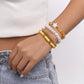 B1754 Bohemian holiday national fashion bracelet imitation pearl soft pottery light luxury geometric bracelet set MV