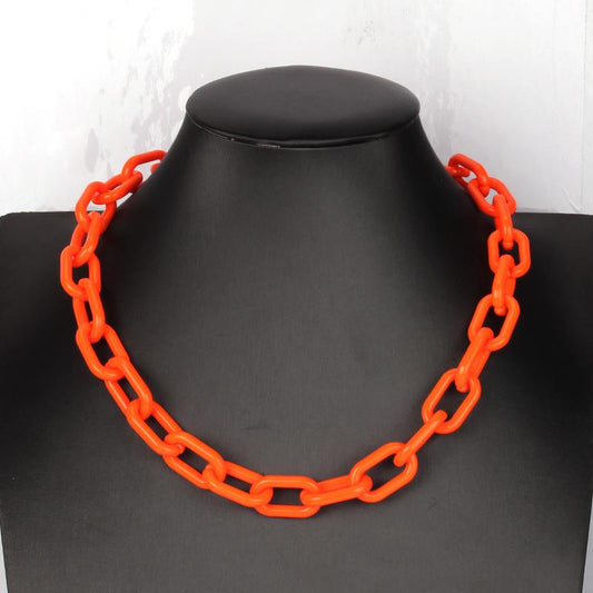 Punk Hip Hop Clavicle Chain Trend Necklace Personality Versatile Chain Acrylic Necklace Female