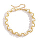 Metal winding twist chain pearl necklace women's retro temperament geometric single-layer necklace necklace