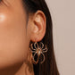 Ins exaggerated big spider earrings retro fashion dark funny metal spider earrings Halloween earrings