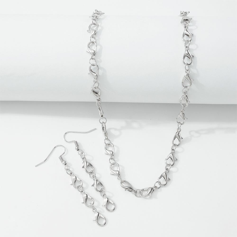 N9569 Niche Geometric Necklace Necklace Lobster Buckle Creative Design Personality Necklace Earring Set