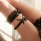 Black water soluble lace tulle princess thigh ring female leg ring sexy leg ring girl bride leg ring