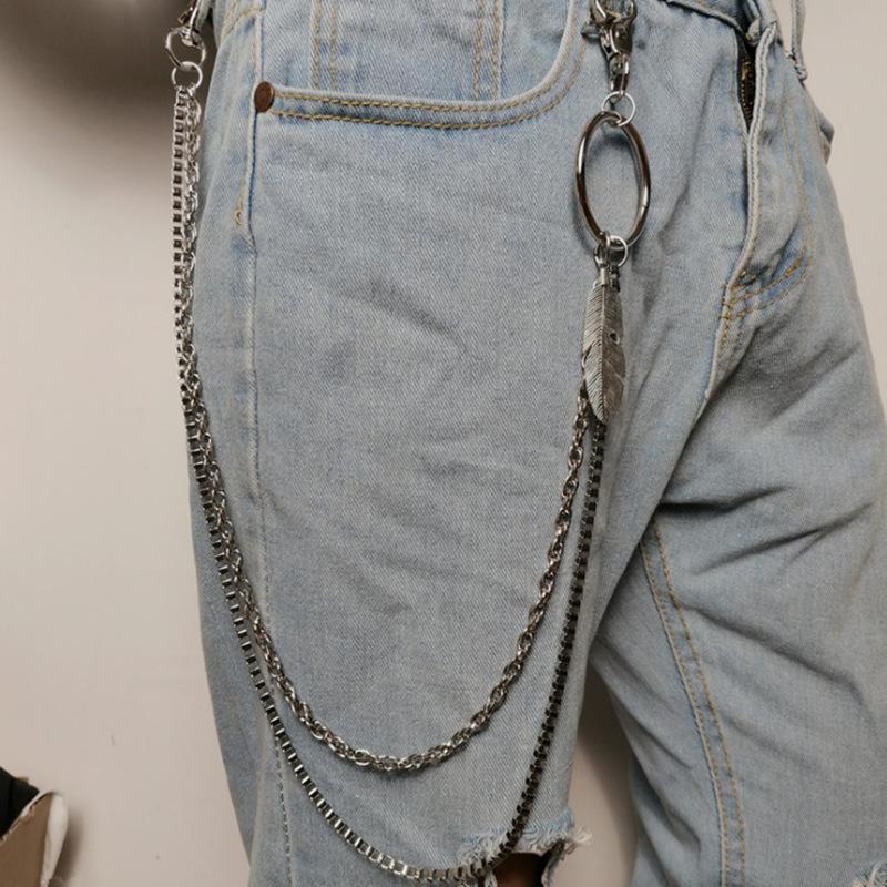 ins ring leaf metal pants chain small fresh hip-hop accessories waist ornament tassel five-pointed star waist chain