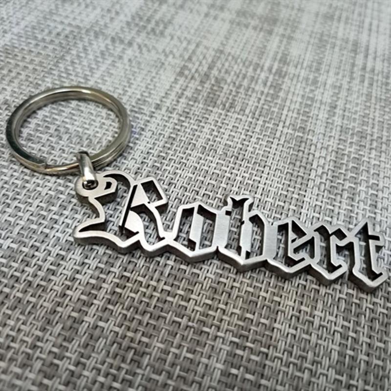 Personalized Name Keychain Alphabet DIY Keychain Stainless Steel Furnace Vacuum Plating