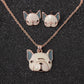 Fashion Color Pony Painting Oil Necklace Set Cartoon Creative Animal Earrings Pendant Jewelry