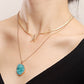 Jewelry Fashion Double Layer Letter A Shaped Geometric Pendant Necklace with Female Punk Flat Snake Chain